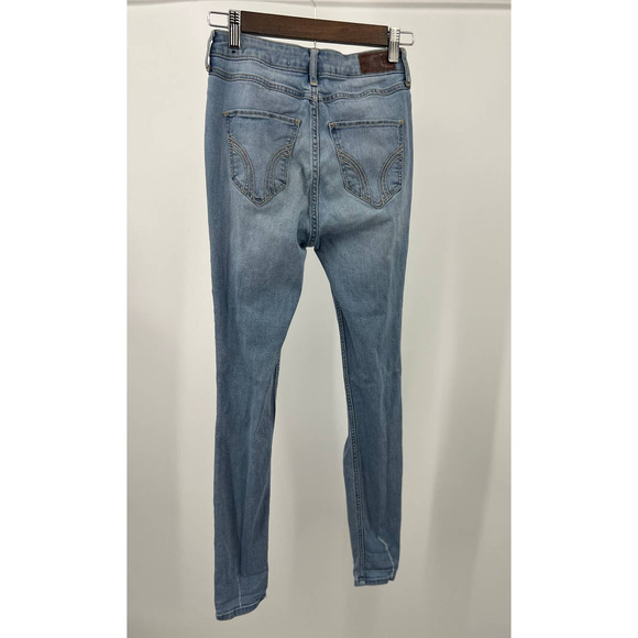 Hollister Distressed Jeans Curvy High Rise Super Skinny Junior's Size 1R - Picture 2 of 5